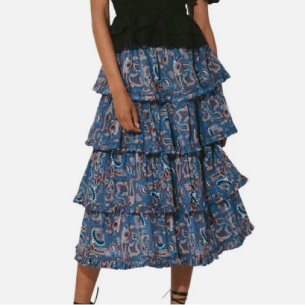 Cleobella Lana Midi Skirt In Lazuli